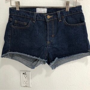 American apparel denim high rise raw hem shorts 26 100% cotton